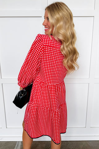 The Cooper Dress in Red/black Gingham by Mary Square