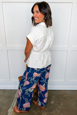 Cinched & Chic Top in Off White
