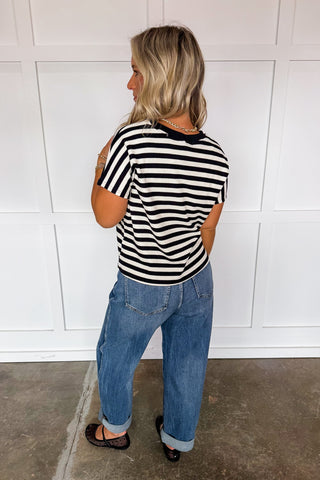 The Simply Chic Stripe Top in Black