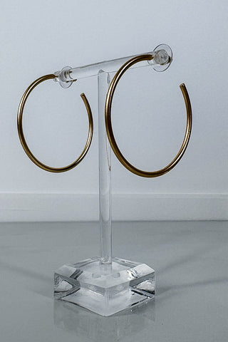 Muted Gold Medium Round Hoops