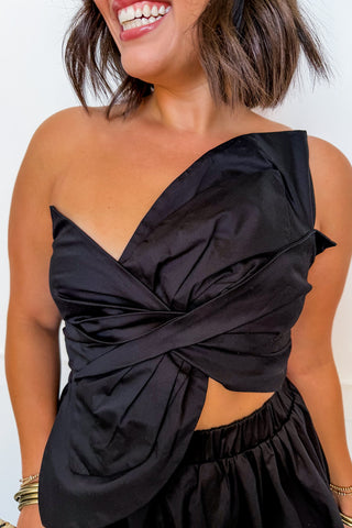 Center Stage Bow Midi Dress in Black