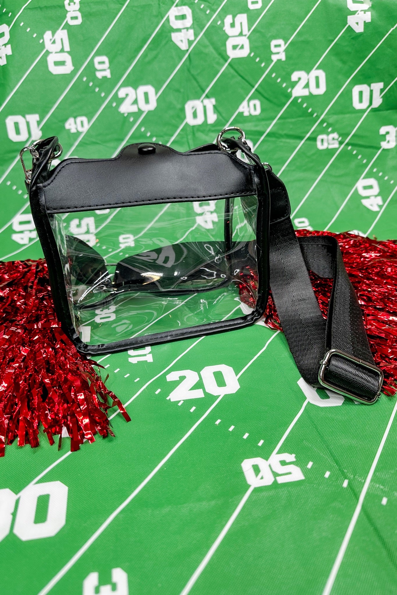 Clear Game Day Crossbody Bag in Black