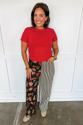 Mix It Up Pants in Stripes & Novelty Print