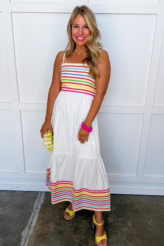 Cheerfully In Color Midi Dress