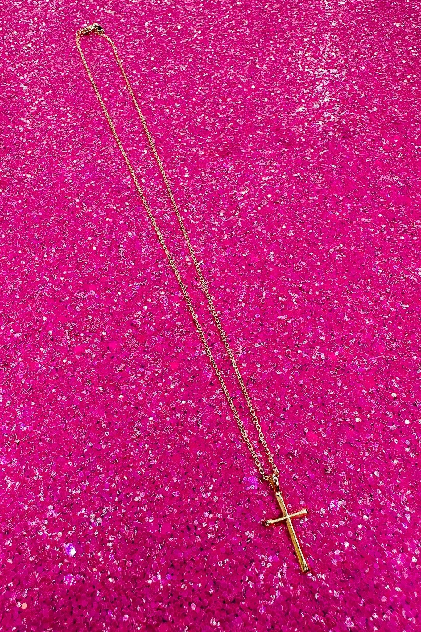 Dainty Gold Dipped Cross Chain Necklace