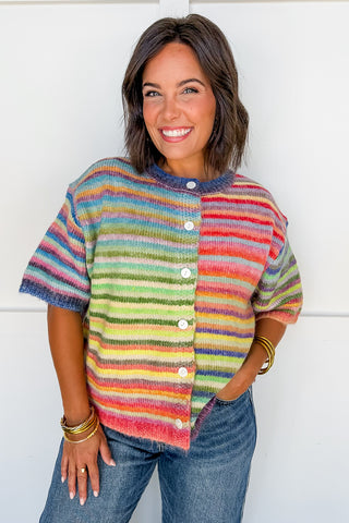 Somewhere Over The Rainbow Button Down Top