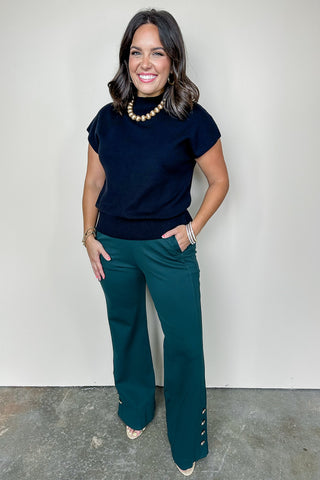 Dear Scarlett Gala Hunter Green Straight Leg Pant