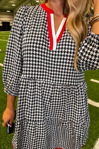 The Cooper Dress in Houndstooth Black by Mary Square