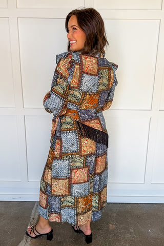 Free Spirit Patchwork Wrap Dress in Heirloom Multi