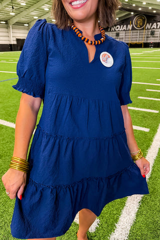 The Emerson Short Sleeve Dress in Navy by Mary Square