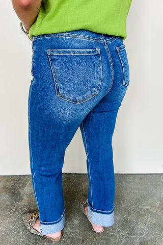 Risen Dark Wash Cuffed Hem Jean