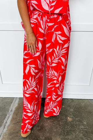 The Vacation Mode Pants in Red