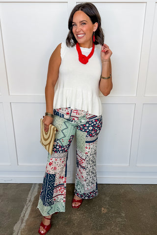 The Maggie Patchwork Wide Leg Pants