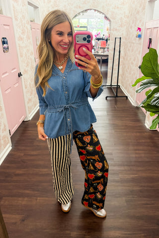 Mix It Up Pants in Stripes & Novelty Print