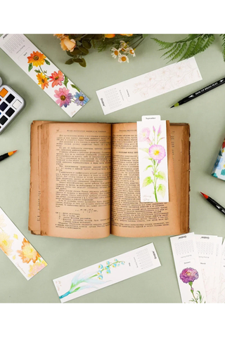 Birth Flower Watercolor Bookmark Set