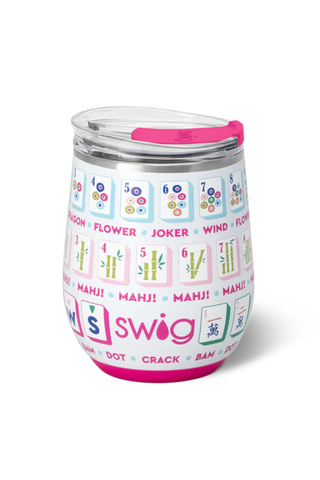 Mahjong Multicolor Stemless Wine Tumbler