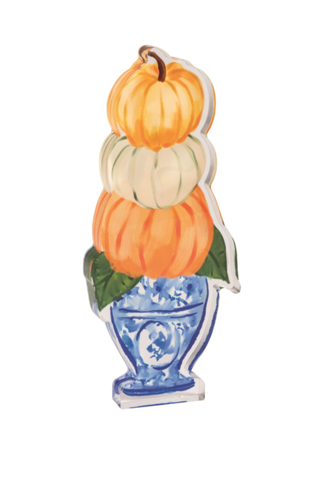 Three Pumpkins Pumpkin Topiary Acrylic Sitter