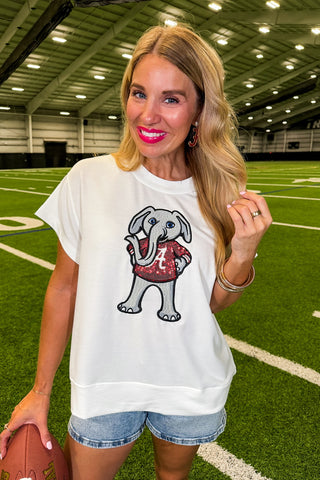 The Emily Top in Bama With Large Mascot by Mary Square