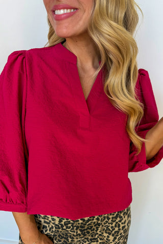 The Tamryn Top in Cranberry/Pink by Mary Square