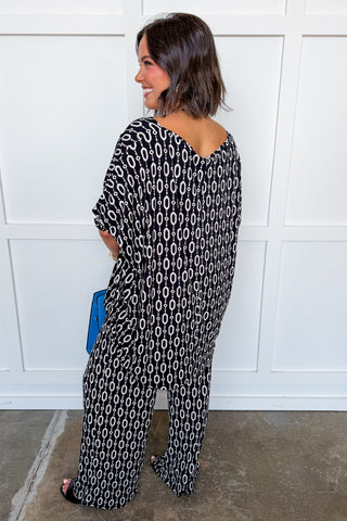 Dear Scarlett Mila Pant Set in Black Modern Geo