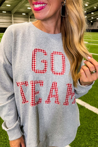 Go Team Gingham Patchwork Sweatshirt