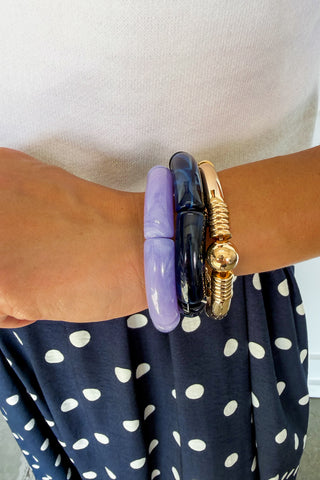 Modern Classic Bracelet Stack in Lavender