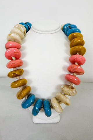 Delaney Beaded Necklace in Turquoise