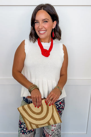 Madison Beaded Necklace & Earring Set in Red