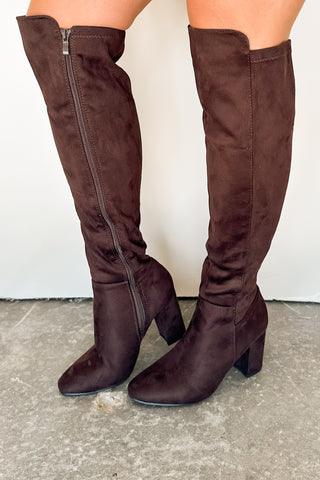 Top Guy Over the Knee Brown Suede Boot