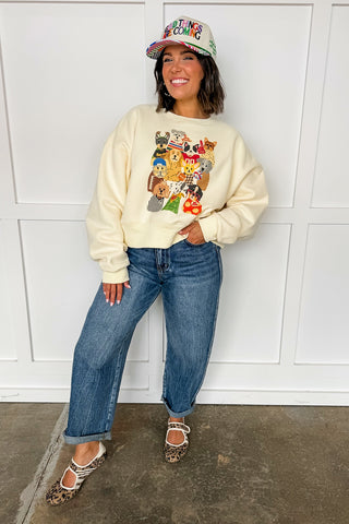 Poppy & Pine Paws & Touchdowns Cropped Sweatshirt