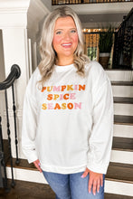 Load image into Gallery viewer, Pumpkin Spice Season Sherpa Letter Pullover