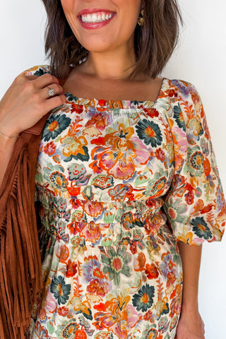Fall for Florals Midi Dress