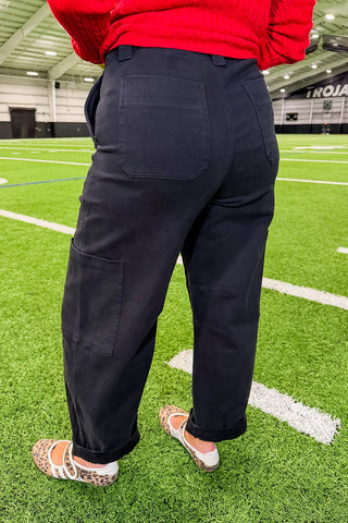 The Riley Barrel Pants in Black