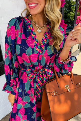 The Indigo Garden Midi Dress