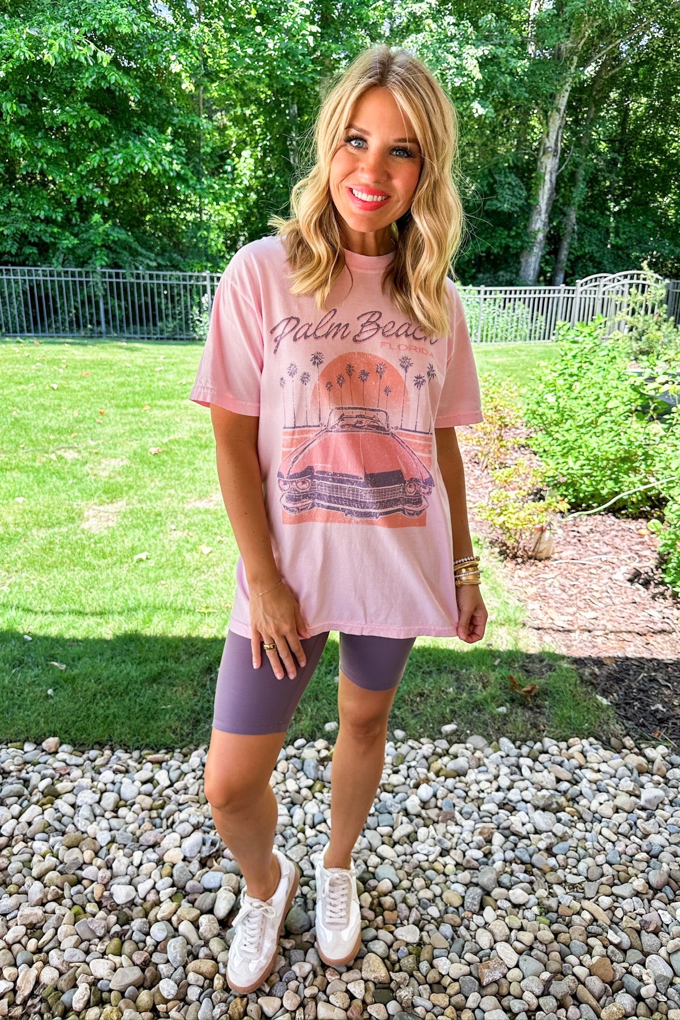 Palm Beach Pink Comfort Color Graphic Tee
