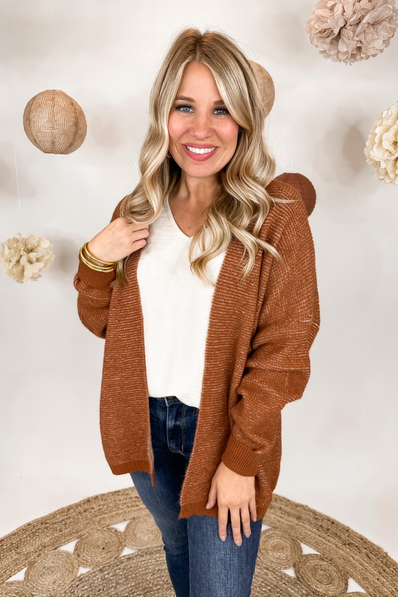 Down To Earth Knit Cardigan in Copper