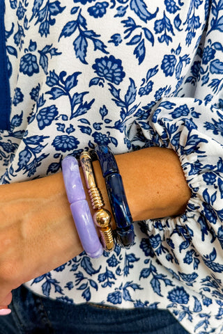 Modern Classic Bracelet Stack in Lavender