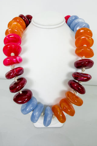 Delaney Beaded Necklace in Rainbow