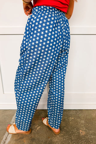 Star Spangled Barrel Pants in Medium Denim Blue
