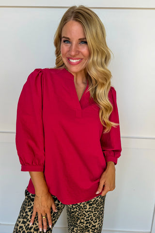 The Tamryn Top in Cranberry/Pink by Mary Square