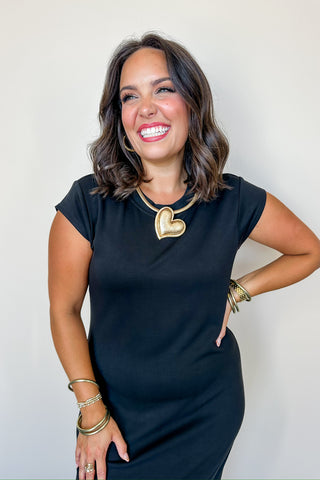 Midnight Muse Black Fitted Maxi Dress