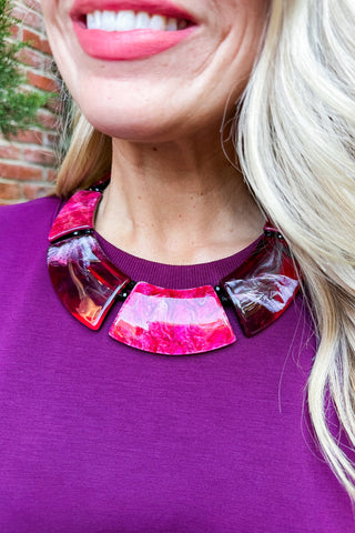 Red Marble Beaded Necklace