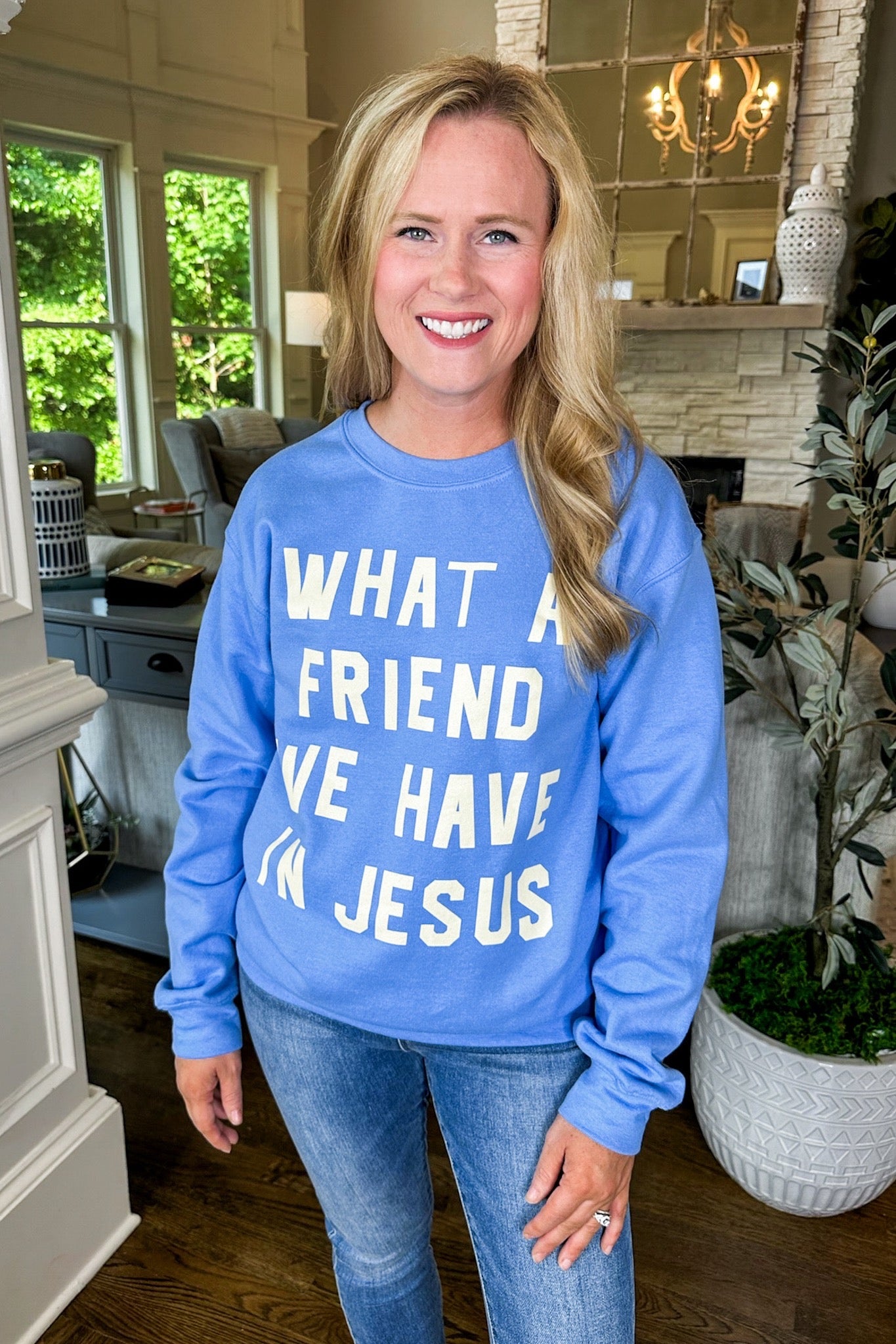 What A Friend We Have in Jesus Baby Blue Sweatshirt