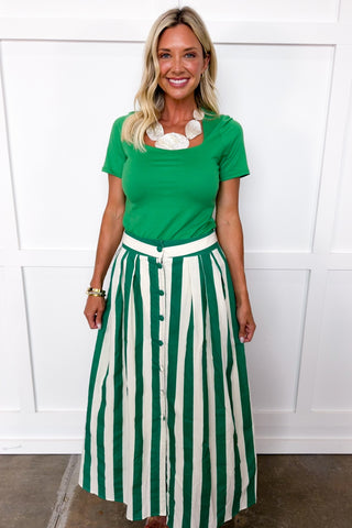 Always In Style Square Neck Top in Kelly Green
