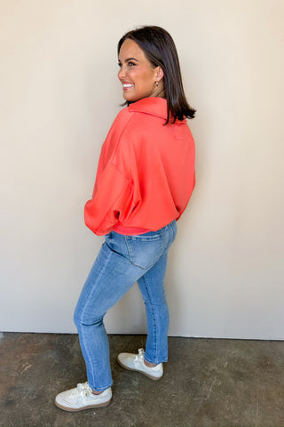 Coral Throw On & Go Casual Top