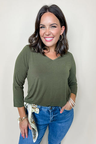 Dear Scarlett Olive V Neck