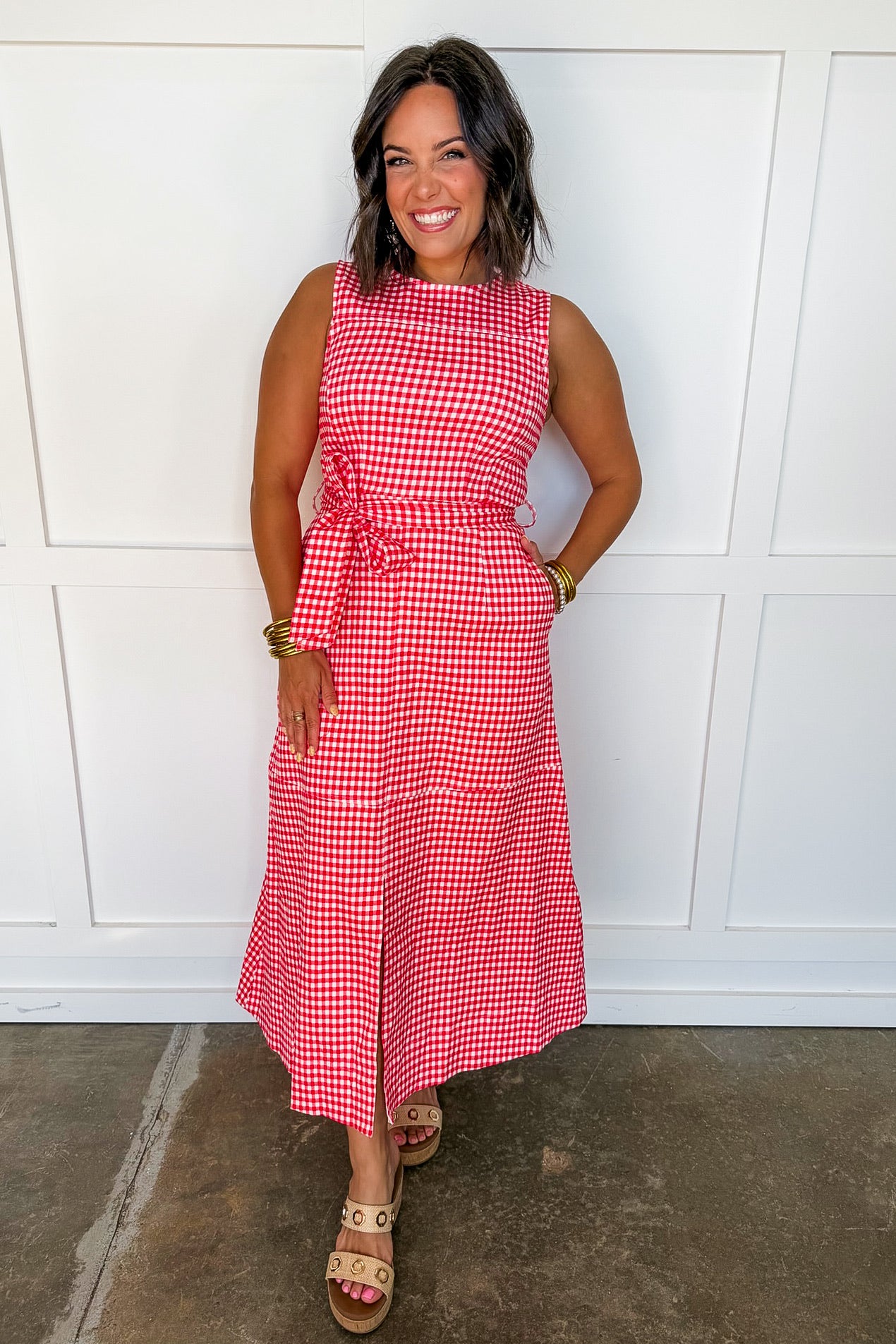 Red Gingham Midi Dress – Jules & James Boutique
