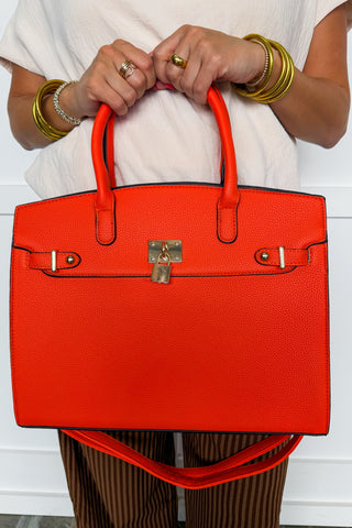 The Audrey Satchel Handbag in Orange