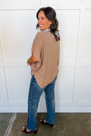 Change Of Plans Knit Top in Taupe
