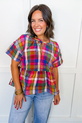 Color Outside The Lines Peplum Top